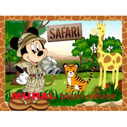 Painel Mickey Safari para Festas de Aniversário